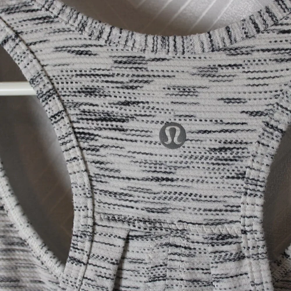 Lululemon Salute the Sun Singlet II Tiger Space Dye Black White
